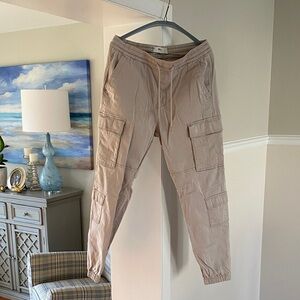Hollister Beige Cargo Joggers size large